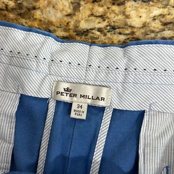 Peter Millar Cotton Salem Performance Classic Fit Short In Windsor Blue Size 34 - Picture 6 of 10